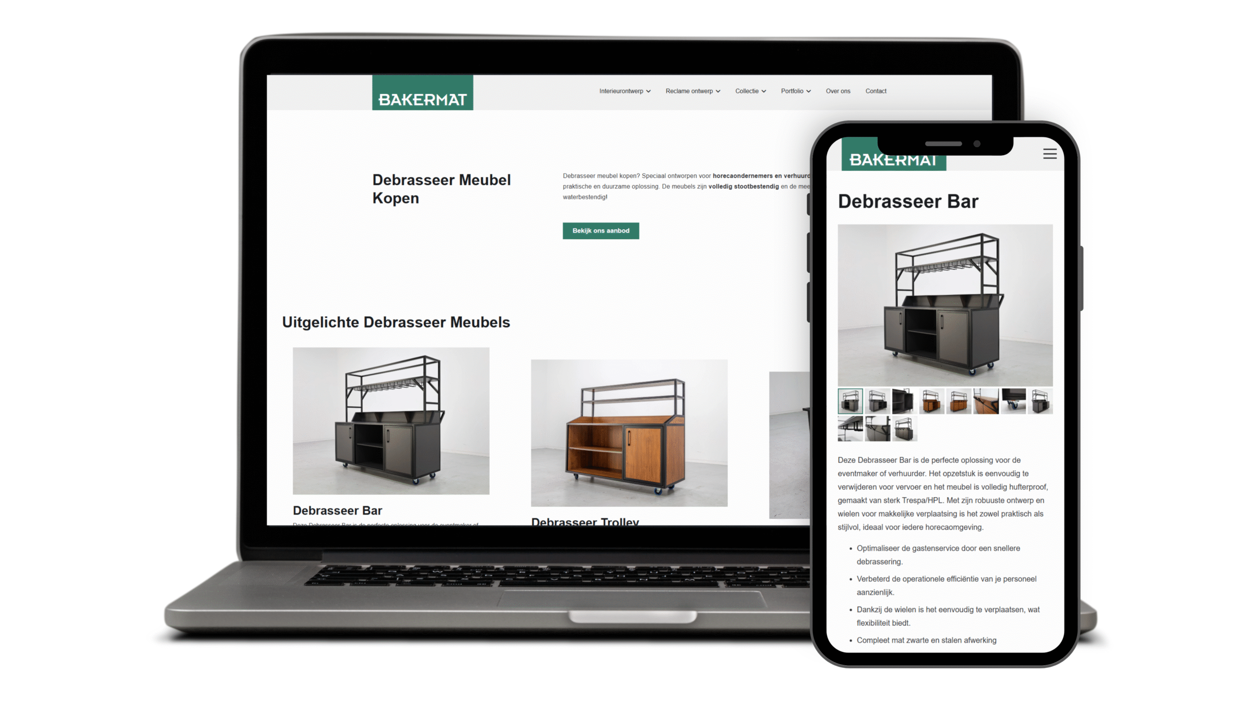 Bakermat leadcampagne mockup website en social media posts