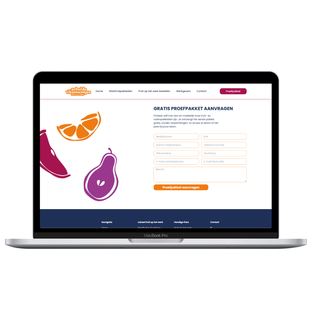 Mockup website proefpakket Arbeidsvitamientjes