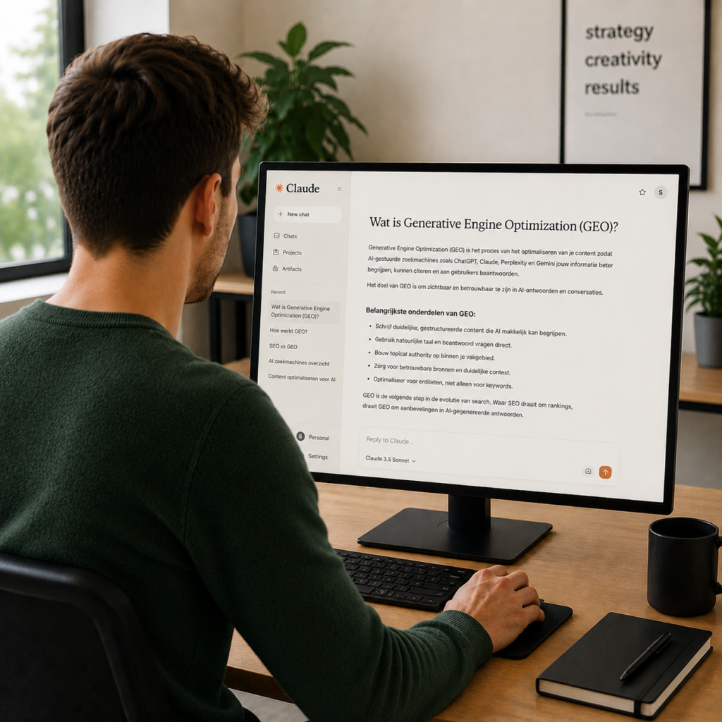 Spendima werknemer computer op Claude