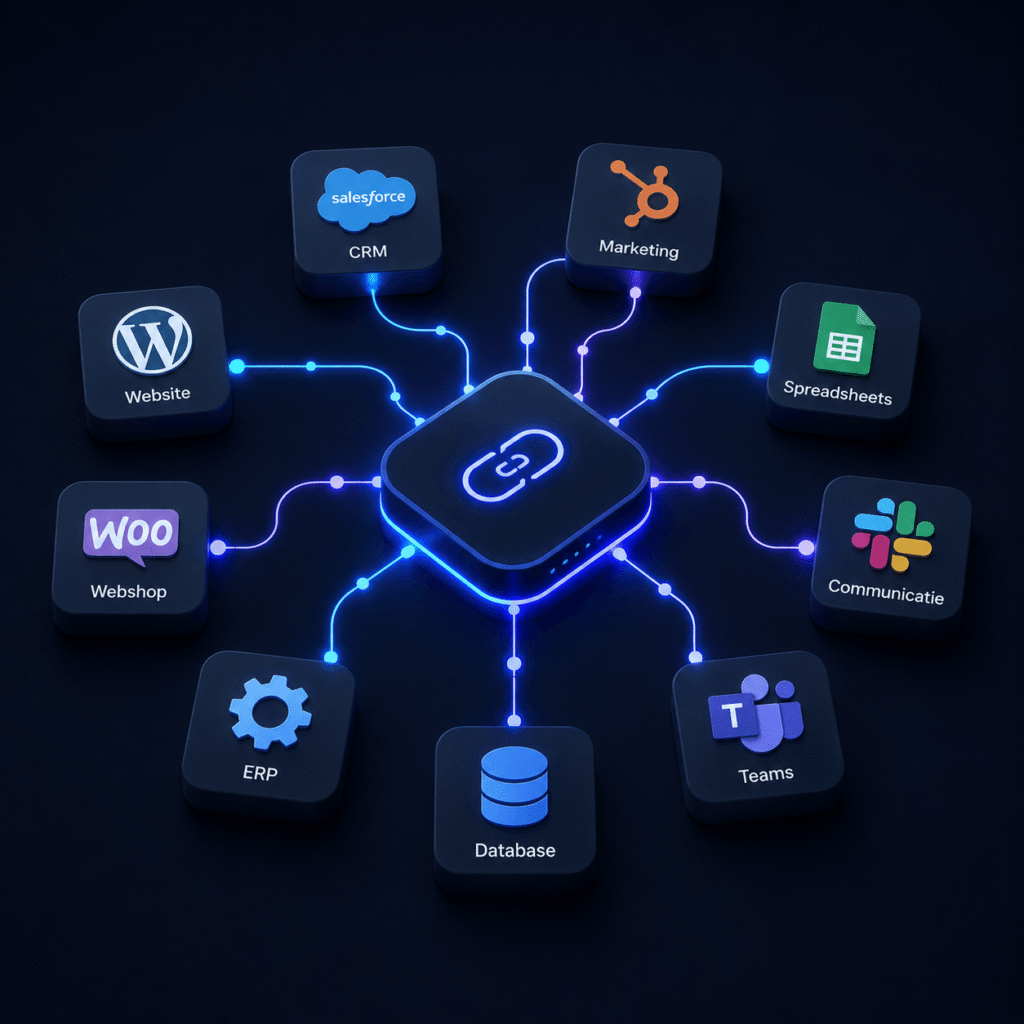 AI workflow automatisering gekoppelde systemen visualisatie via AI