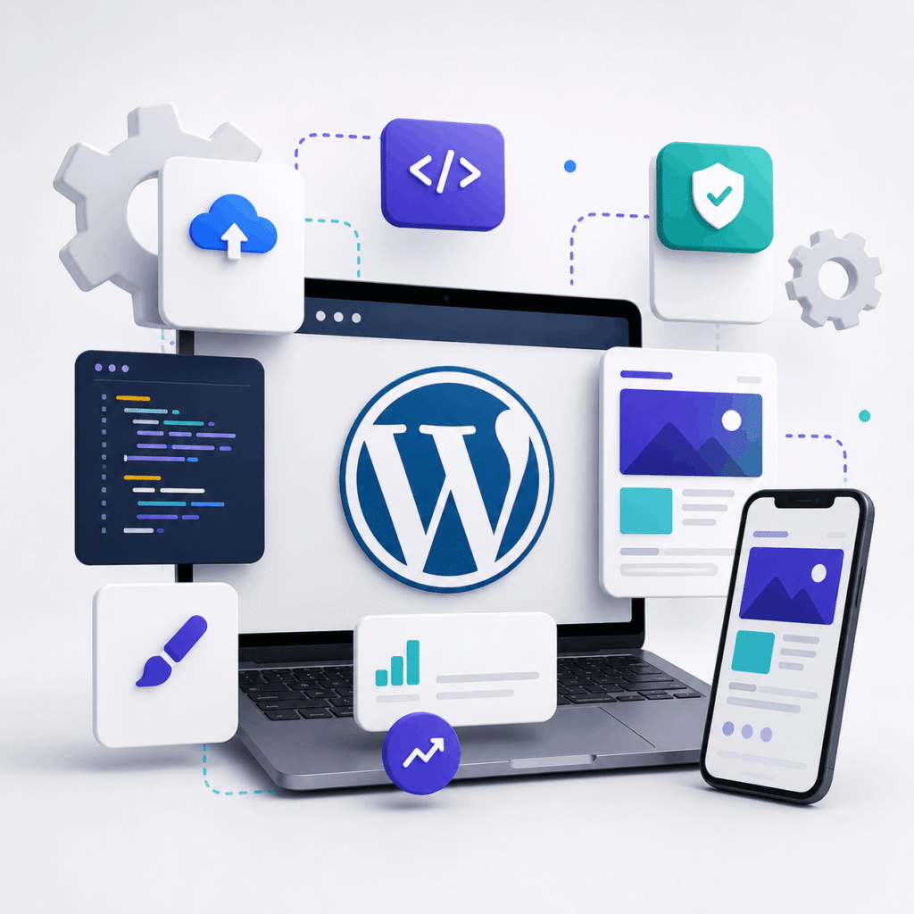 Visualisatie via AI over WordPress website ontwikkeling op maat